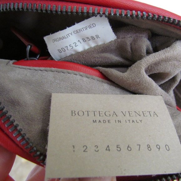 BOTTEGA VENETA Pillow Red Woven Leather Fringe Crossbody Bag/Handbag. Small. - Picture 16 of 16